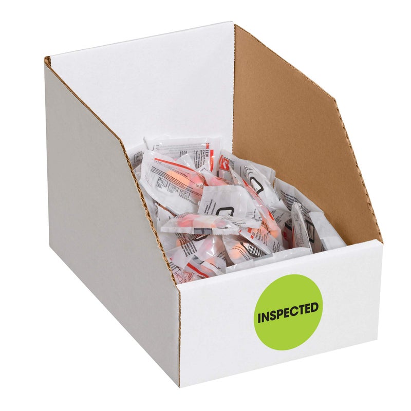 Tape Logic 2' Circle Label  'Inspected'  Fluorescent Green  Roll of 500 Stickers  for Inventory Control and Warehouse Organization - Image 2
